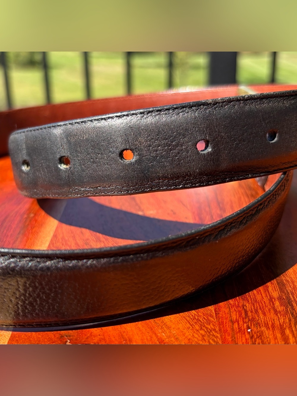 Vintage COACH Black Leather Men’s Dress Belt Brass Buckle 5952 - Picture 9 of 10